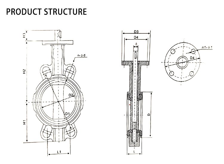 WAFER BUTTERFLY VALVE STRUCTURE